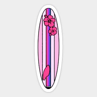 Bisexual Flag Surfboard - Pink Sticker